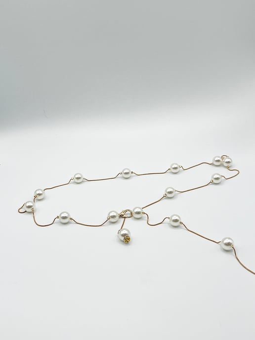 Minimal Pearl Chain Belt In Gold - Image 2
