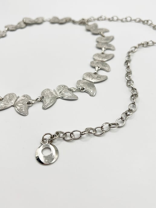 Butterfly Chain Belt In Silver - Image 2
