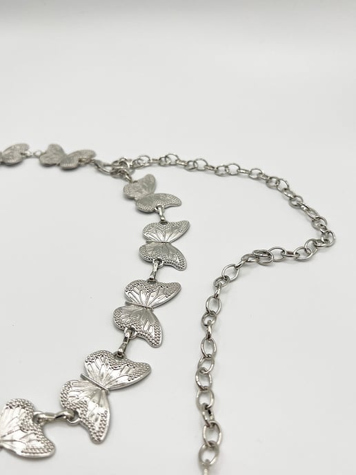Butterfly Chain Belt In Silver - Image 4
