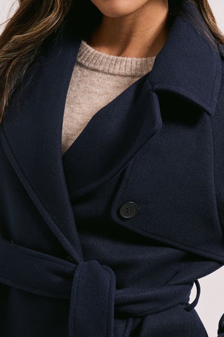 Tab Detail Belted Coat - Image 5