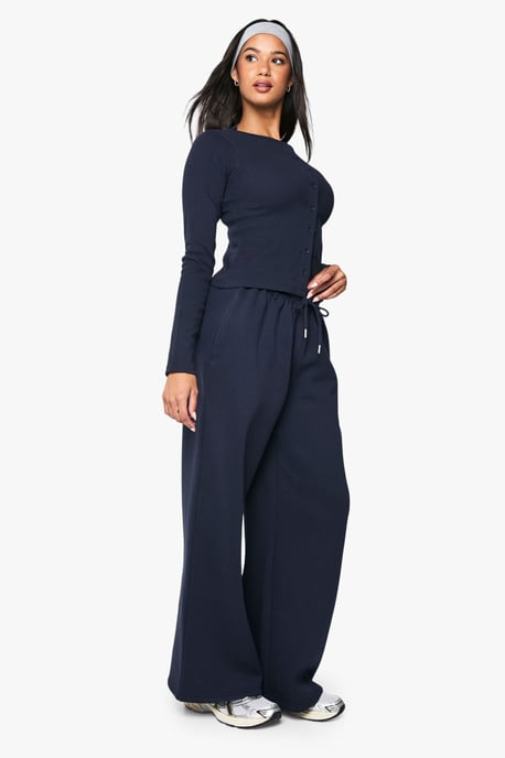 Rib Button Through Long Sleeve Tracksuit - Image 3
