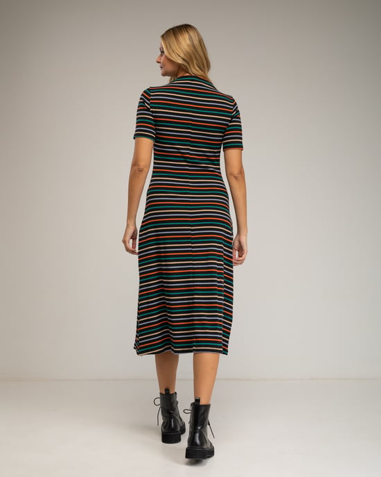 Gestreepte midi-jurk - Image 3