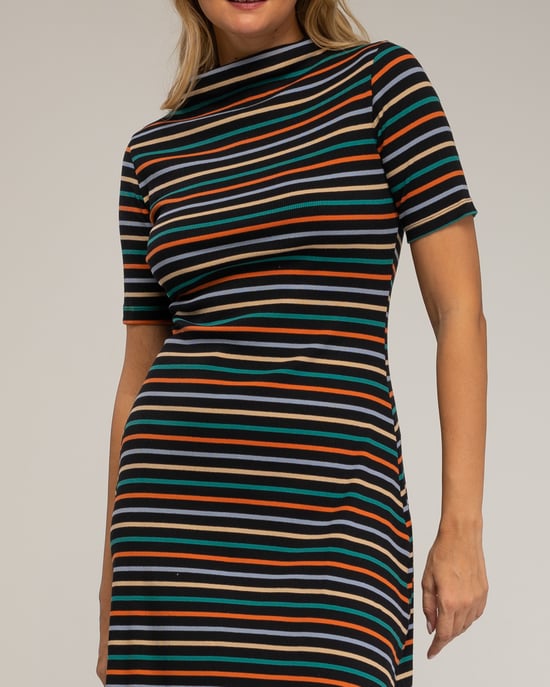 Gestreepte midi-jurk - Image 4