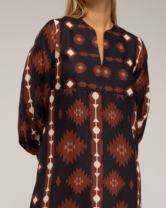 Midi-jurk met etnische print - Image 4