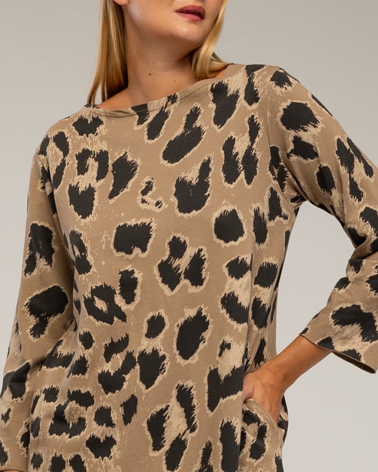Oversized jurk met dierenprint. - Image 4