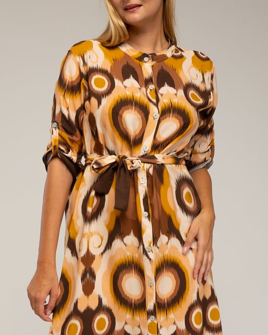 Midi shirtjurk met etnische print - Image 4