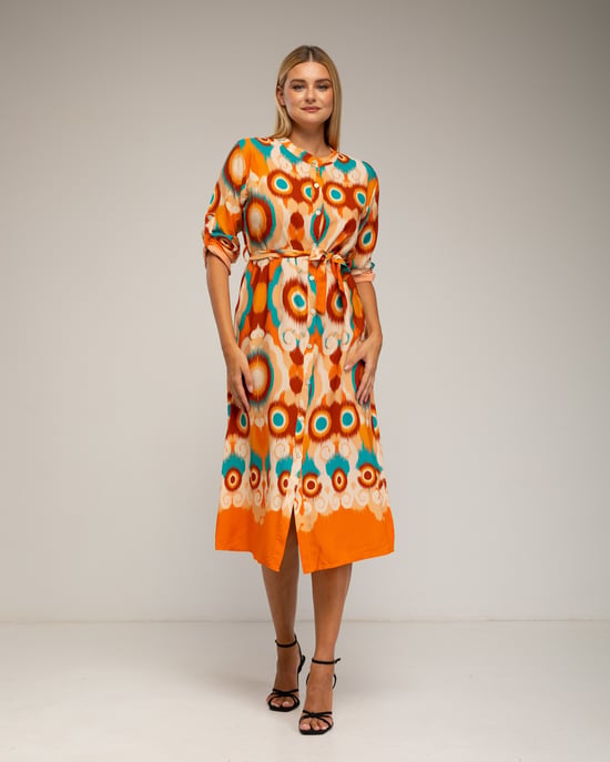 Midi shirtjurk met etnische print - Image 2