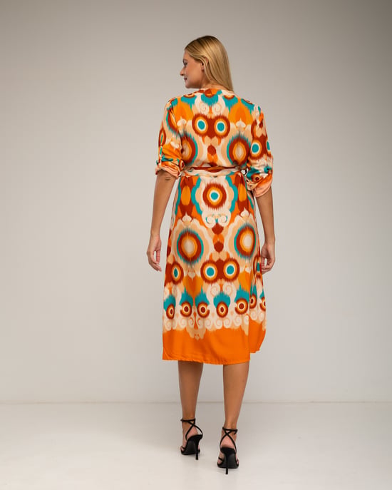 Midi shirtjurk met etnische print - Image 3
