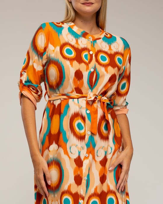 Midi shirtjurk met etnische print - Image 4