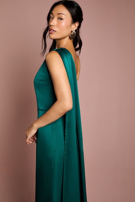 Coast Honoured Drape One Shoulder Satin Maxi Bridesmaid Dress - Image 2