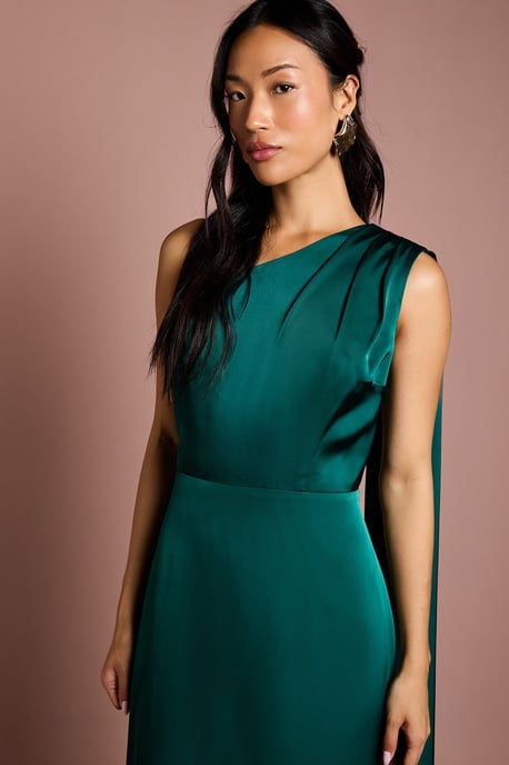 Coast Honoured Drape One Shoulder Satin Maxi Bridesmaid Dress - Image 4