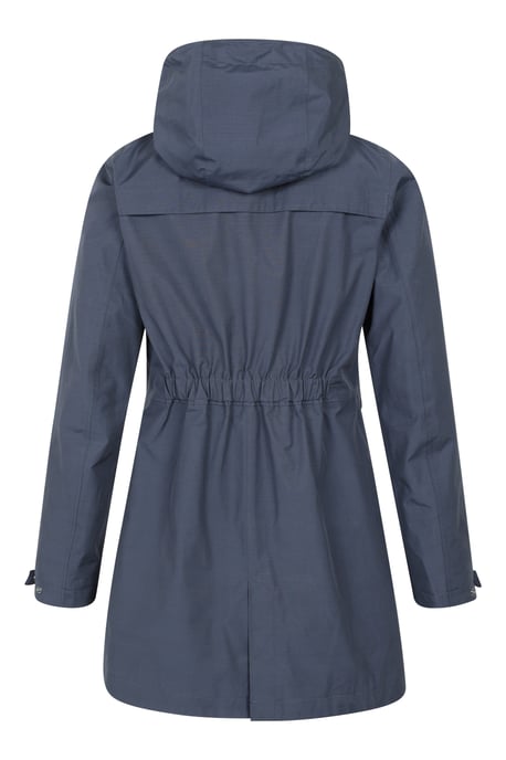 'Cloud Burst' Women's Textured Jacket Waterproof Adjustable Hood Rain Coat Navy - Image 3