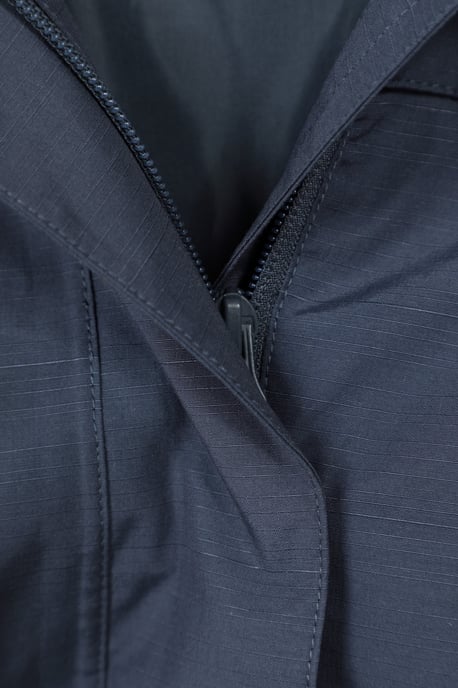 'Cloud Burst' Women's Textured Jacket Waterproof Adjustable Hood Rain Coat Navy - Image 5