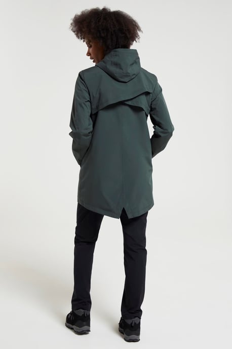 'Hilltop' Women's Waterproof Jacket with Side Pockets Outdoors Rain Coat Forest Green - Image 5