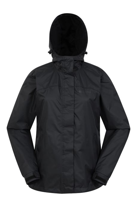 'Torrent' Women's Waterproof Jacket with Adjustable Hood & Cuffs Long Sleeve Trekking Raincoat Black - Image 1