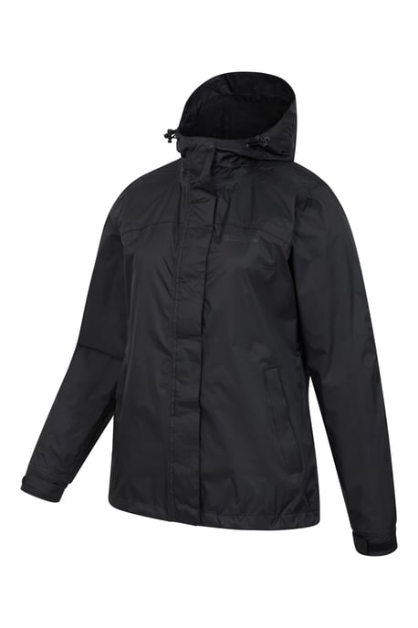'Torrent' Women's Waterproof Jacket with Adjustable Hood & Cuffs Long Sleeve Trekking Raincoat Black - Image 4