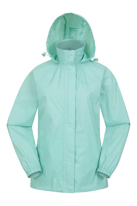 'Pakka' Women's Packable Jacket Waterproof Breathable Adjustable Hood Rain Coat Mint - Image 2