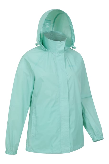 'Pakka' Women's Packable Jacket Waterproof Breathable Adjustable Hood Rain Coat Mint - Image 3