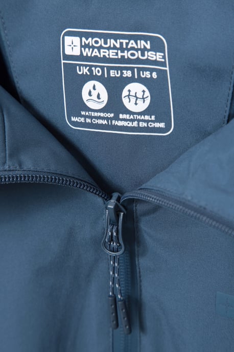 'Hilltop' Women's Waterproof Jacket with Side Pockets Outdoors Rain Coat Dark Blue - Image 6