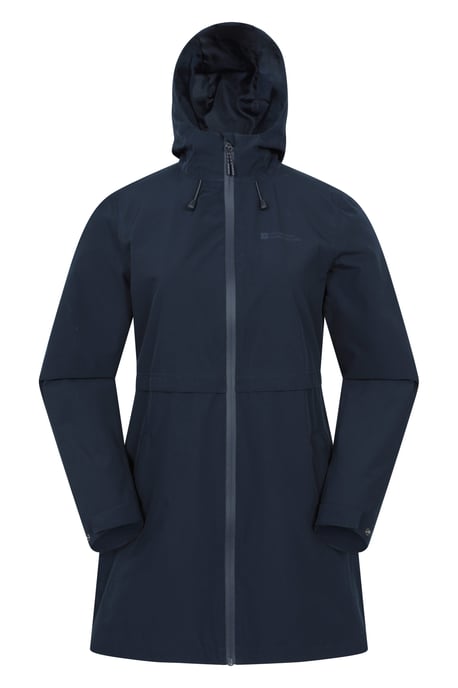 'Hilltop' Women's Waterproof Jacket with Side Pockets Outdoors Rain Coat Navy - Image 1