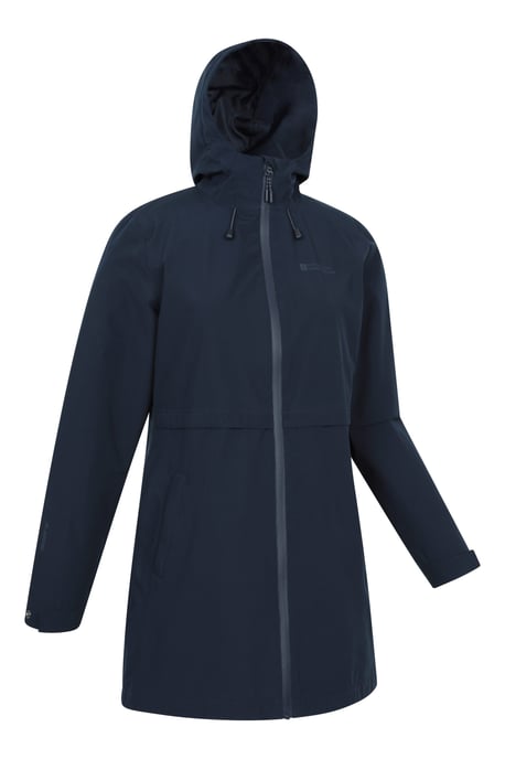 'Hilltop' Women's Waterproof Jacket with Side Pockets Outdoors Rain Coat Navy - Image 2
