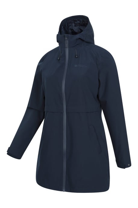 'Hilltop' Women's Waterproof Jacket with Side Pockets Outdoors Rain Coat Navy - Image 4