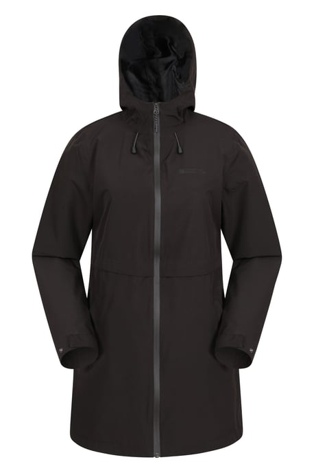 'Hilltop' Women's Waterproof Jacket with Side Pockets Outdoors Rain Coat Black - Image 4