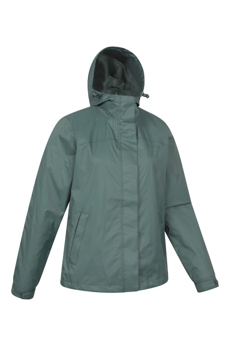 'Torrent' Women's Waterproof Jacket with Adjustable Hood & Cuffs Long Sleeve Trekking Raincoat Olive - Image 2