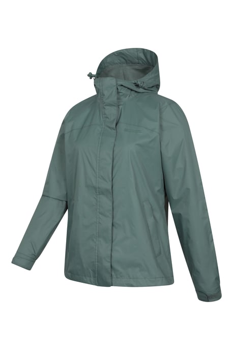 'Torrent' Women's Waterproof Jacket with Adjustable Hood & Cuffs Long Sleeve Trekking Raincoat Olive - Image 4