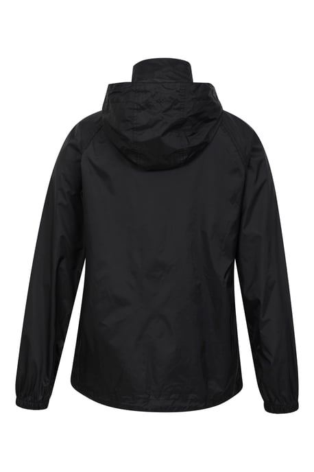 'Pakka' Women's Packable Jacket Waterproof Breathable Adjustable Hood Rain Coat Black - Image 3