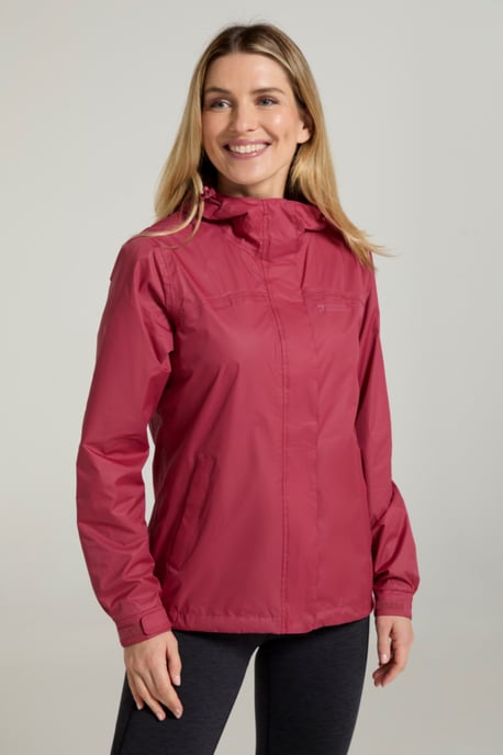 'Torrent' Women's Waterproof Jacket with Adjustable Hood & Cuffs Long Sleeve Trekking Raincoat Pink - Image 2