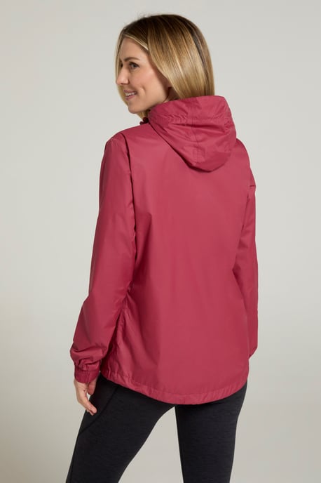 'Torrent' Women's Waterproof Jacket with Adjustable Hood & Cuffs Long Sleeve Trekking Raincoat Pink - Image 3
