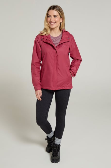 'Torrent' Women's Waterproof Jacket with Adjustable Hood & Cuffs Long Sleeve Trekking Raincoat Pink - Image 4