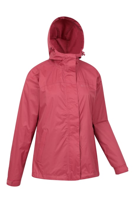 'Torrent' Women's Waterproof Jacket with Adjustable Hood & Cuffs Long Sleeve Trekking Raincoat Pink - Image 6