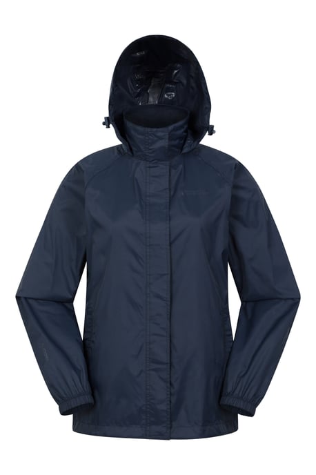 'Pakka' Women's Packable Jacket Waterproof Breathable Adjustable Hood Rain Coat Navy - Image 1