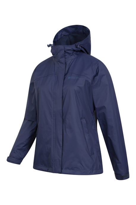 'Torrent' Women's Waterproof Jacket with Adjustable Hood & Cuffs Long Sleeve Trekking Raincoat Navy - Image 4