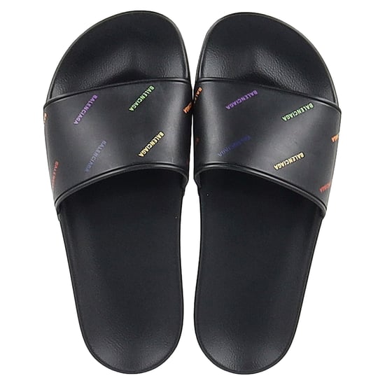 Balenciaga Logotyp Pool Sandaler i Svart Gummi - Image 4