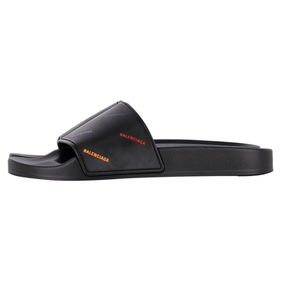 Balenciaga Logotyp Pool Sandaler i Svart Gummi - Image 5