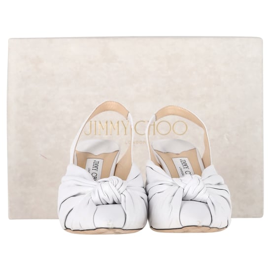 Jimmy Choo Annabell Slingback Sandals in White Leather - Image 2