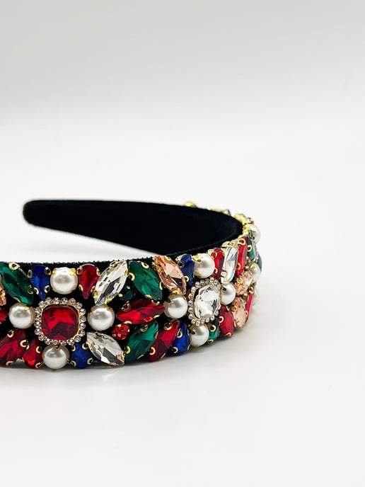 Embellished Crystal Headband In Multi - Image 5