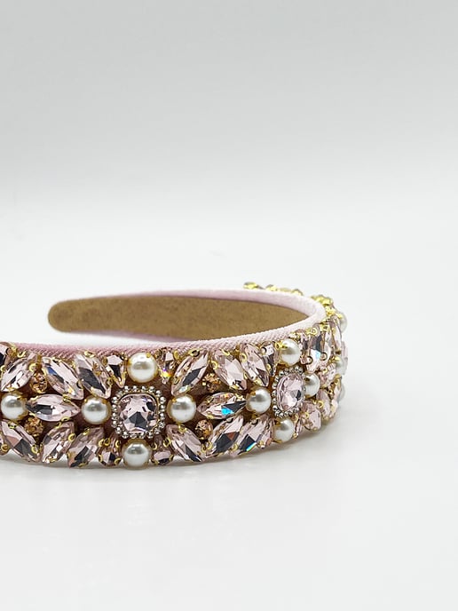 Embellished Crystal Headband In Pink - Image 2