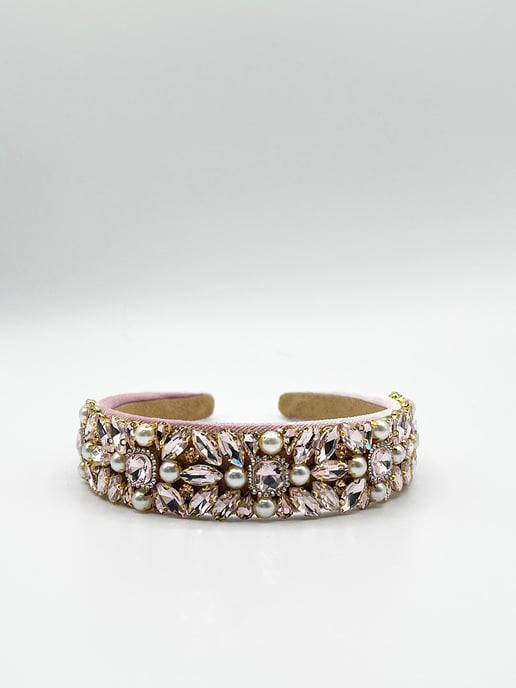 Embellished Crystal Headband In Pink - Image 4