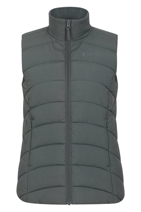 'Opal' Women's Padded Gilet with Front Pockets Winter Warm Rain Coat Forest Green - Image 2