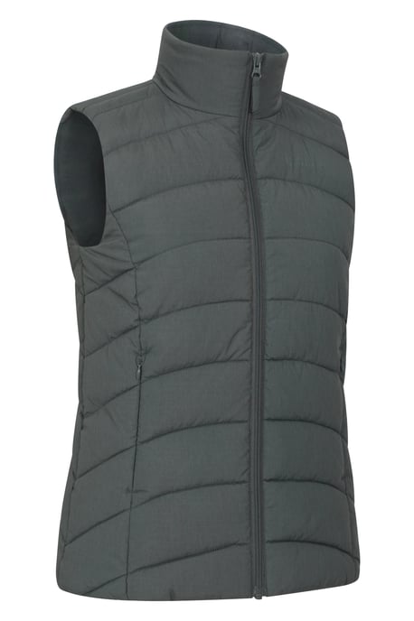 'Opal' Women's Padded Gilet with Front Pockets Winter Warm Rain Coat Forest Green - Image 3