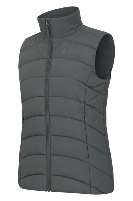 'Opal' Women's Padded Gilet with Front Pockets Winter Warm Rain Coat Forest Green - Image 5