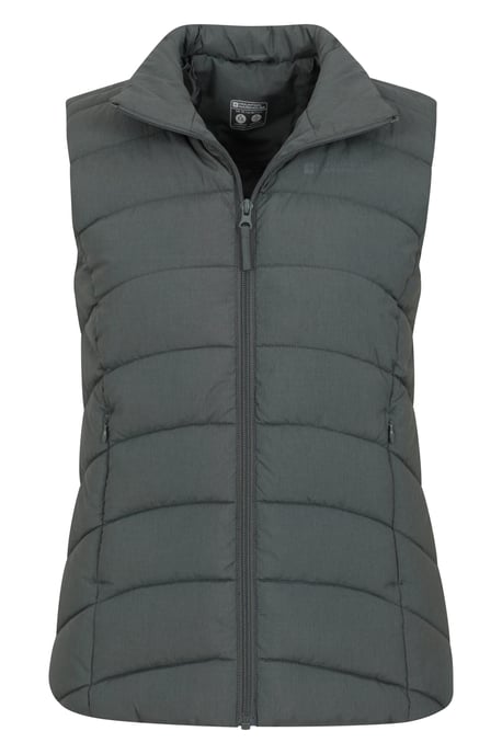 'Opal' Women's Padded Gilet with Front Pockets Winter Warm Rain Coat Forest Green - Image 6