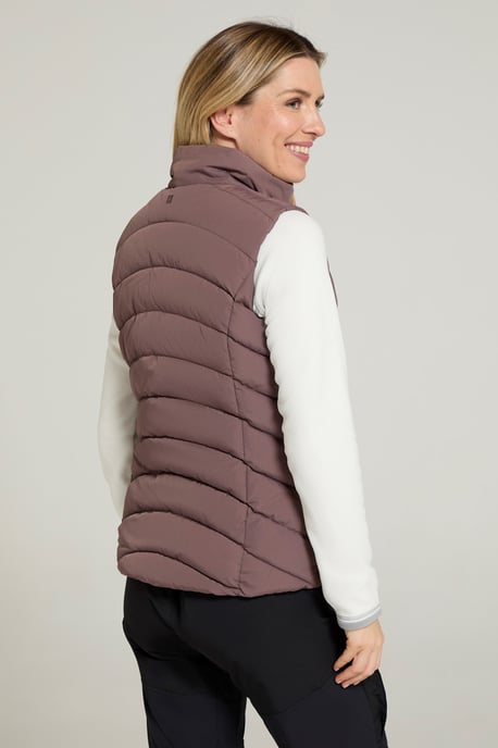 'Opal' Women's Padded Gilet with Front Pockets Winter Warm Rain Coat Taupe - Image 3