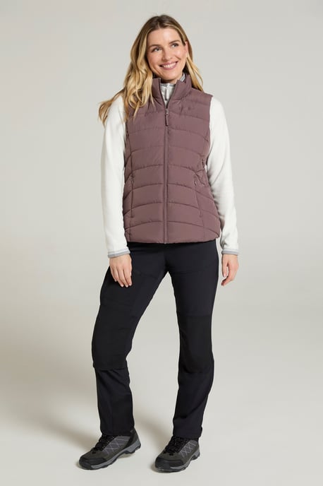 'Opal' Women's Padded Gilet with Front Pockets Winter Warm Rain Coat Taupe - Image 4
