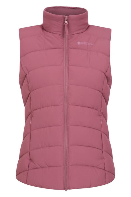 'Opal' Women's Padded Gilet with Front Pockets Winter Warm Rain Coat Pink - Image 5