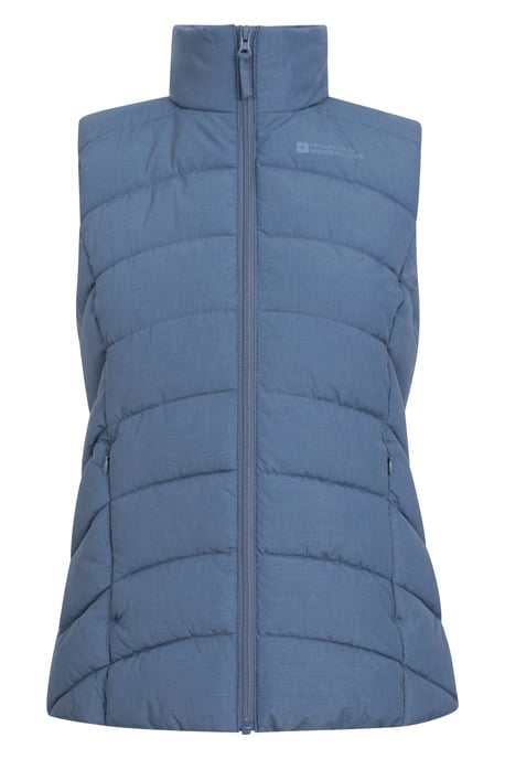'Opal' Women's Padded Gilet with Front Pockets Winter Warm Rain Coat Blue - Image 2